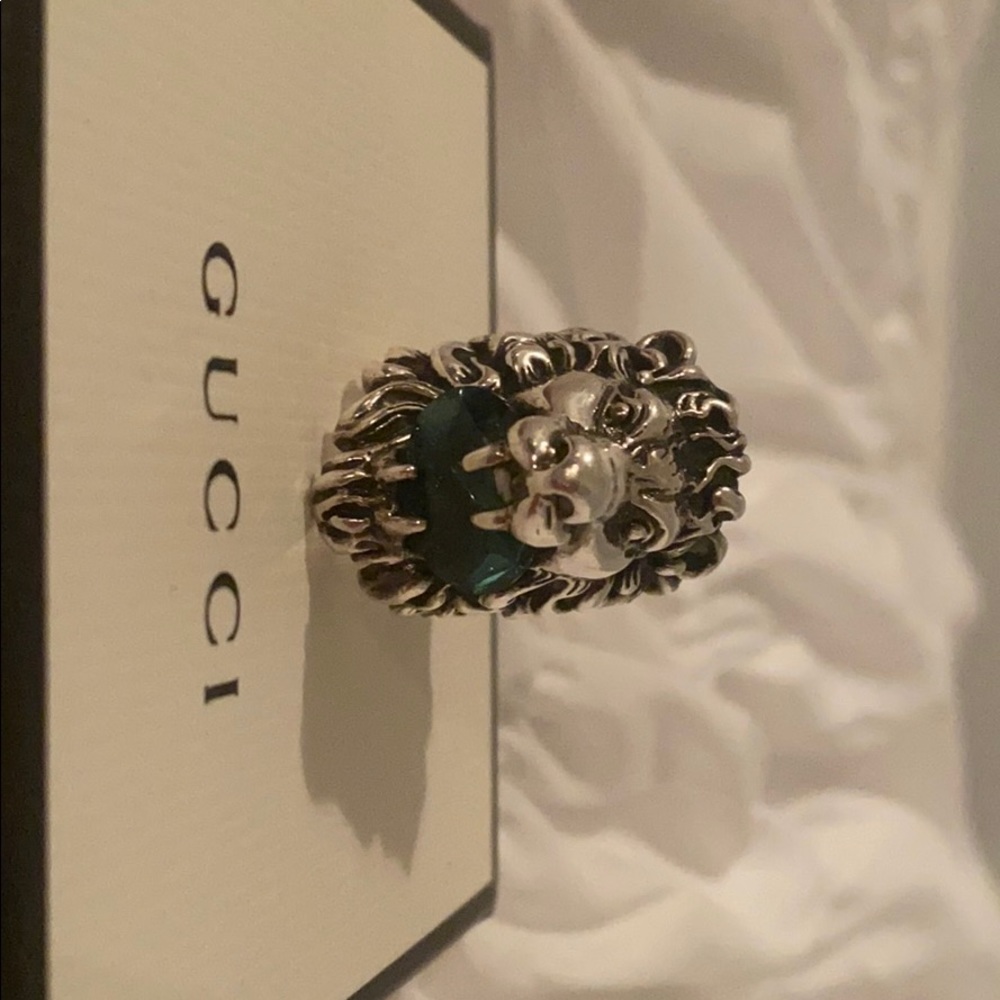 Authentic Gucci Lion ring with Swarovski crystal